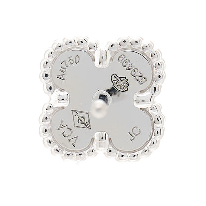 Van Cleef & Arpels 18K White Gold Mother of Pearl Sweet Alhambra Earrings 4 of 5