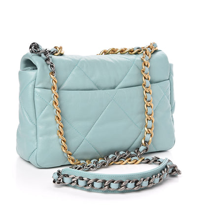 Chanel Lambskin Quilted Medium Chanel 19 Flap Light Blue 3 of 10
