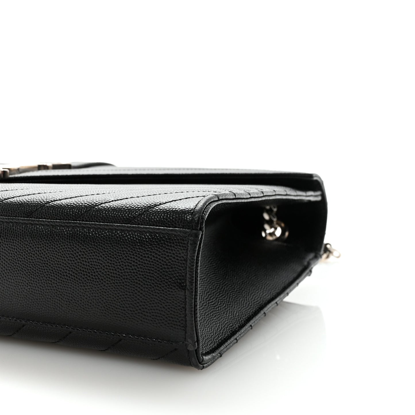 Grain De Poudre Matelasse Chevron Large Monogram Satchel Black
