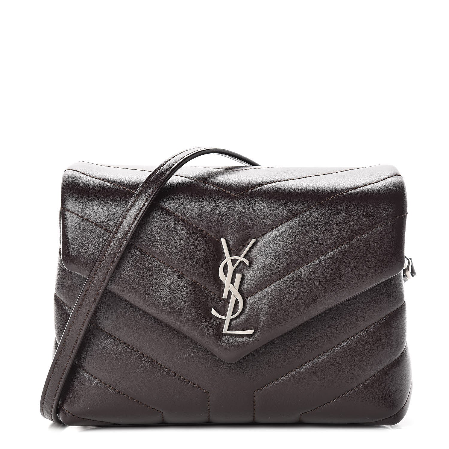Saint Laurent Calfskin Y Quilted Monogram Toy Loulou Crossbody Bag Black Tulipe 1 of 11