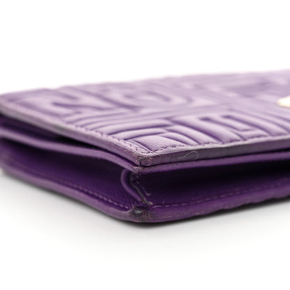 Fendi Nappa Logo Embossed Long Wallet On Chain Purple 11 of 15