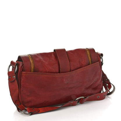 Christian Dior Calfskin Medium Gaucho Double Saddle Bag Red 2 of 12