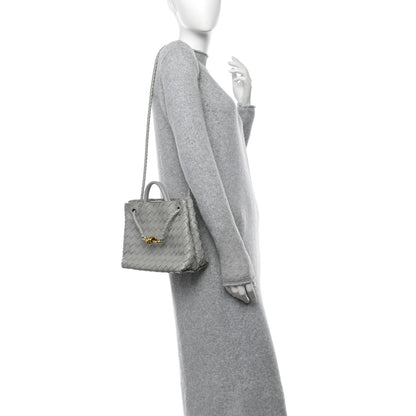 Bottega Veneta Nappa Intrecciato Small Andiamo Shoulder Bag Agate Grey 2 of 9
