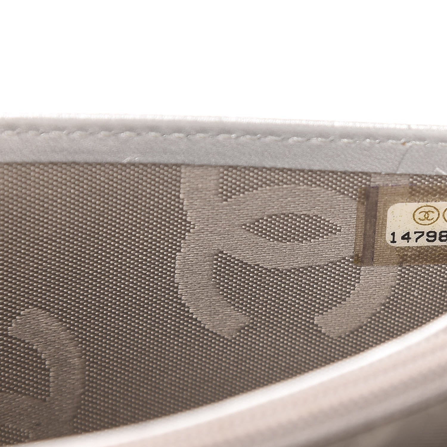 Chanel Calfskin Quilted Cambon Yen Wallet Black Silver 8 of 9