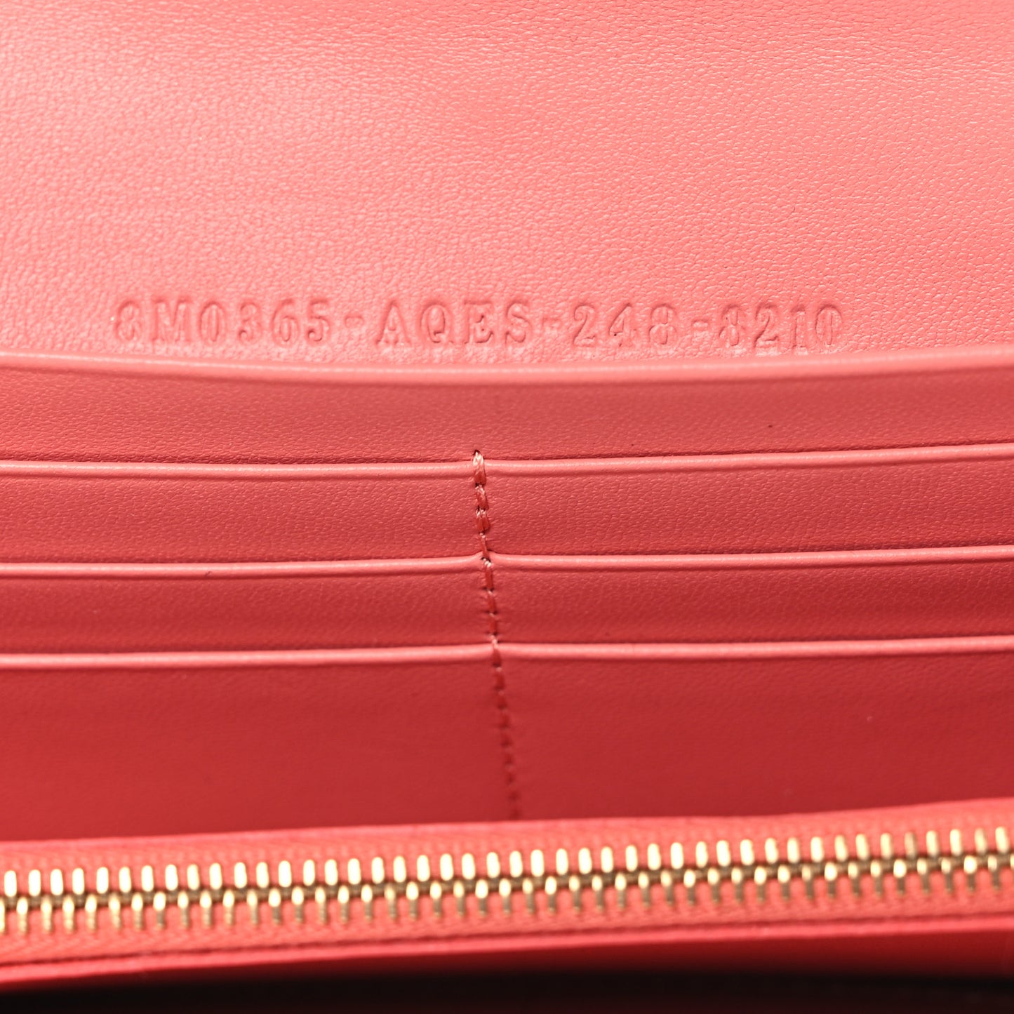 Nappa FF Embossed Continental Wallet On Chain Rosa Pesca