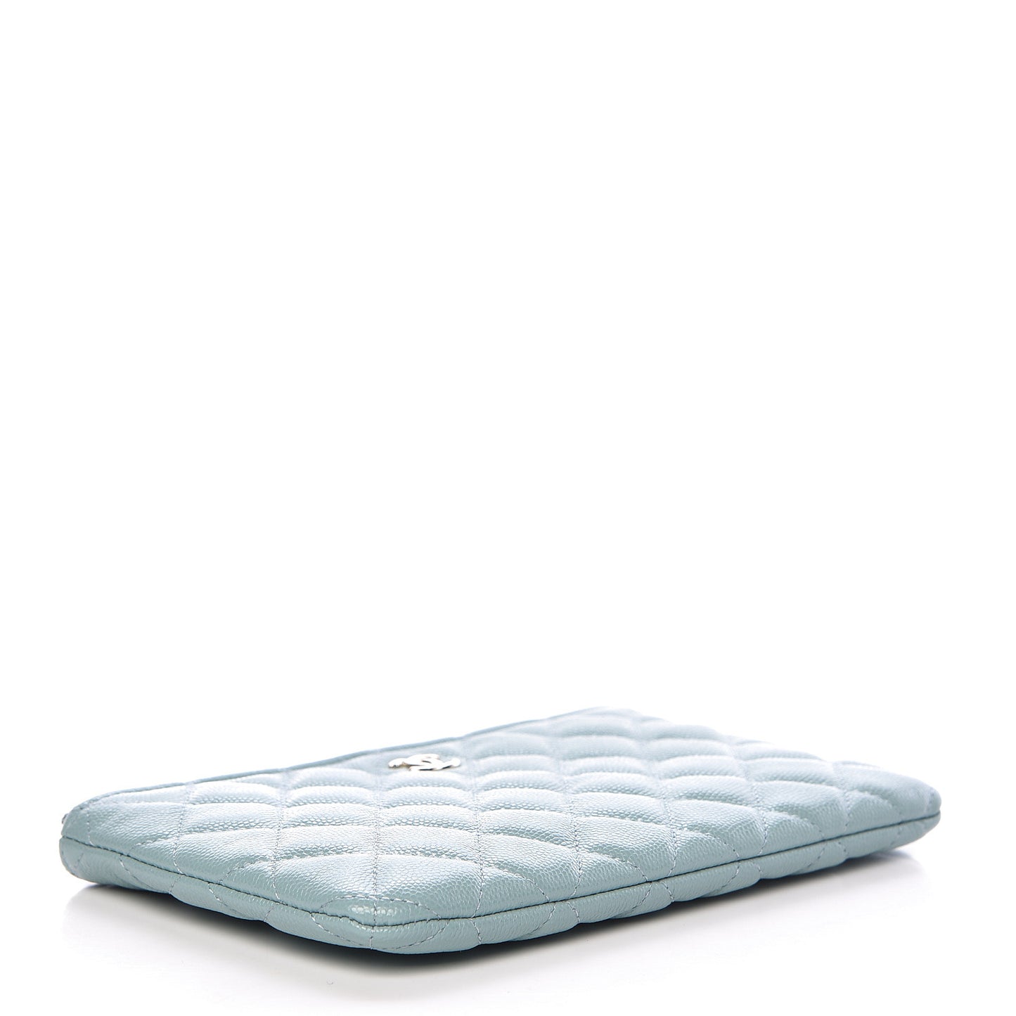 Caviar Quilted Cosmetic Case Light Blue