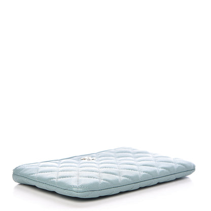 Chanel Caviar Quilted Cosmetic Case Light Blue 4 of 8
