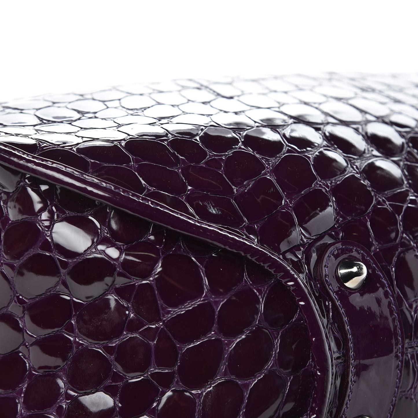 Patent Crocodile Embossed 61 Tote Purple