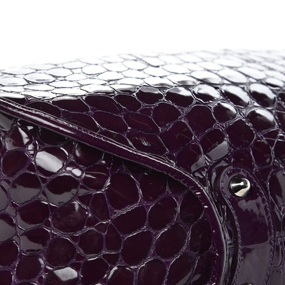 Christian Dior Patent Crocodile Embossed 61 Tote Purple 8 of 13