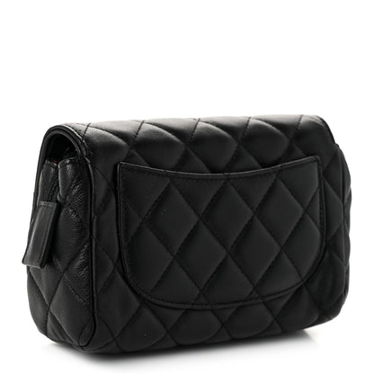 Chanel Lambskin Quilted Flap Cosmetic Case Black 3 of 10
