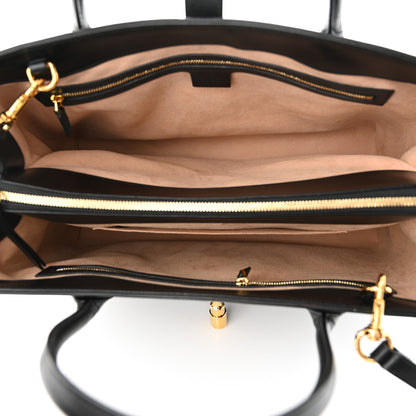 Gucci Boarded Plutone Calfskin Large Jackie 1961 Tote Black 5 of 10