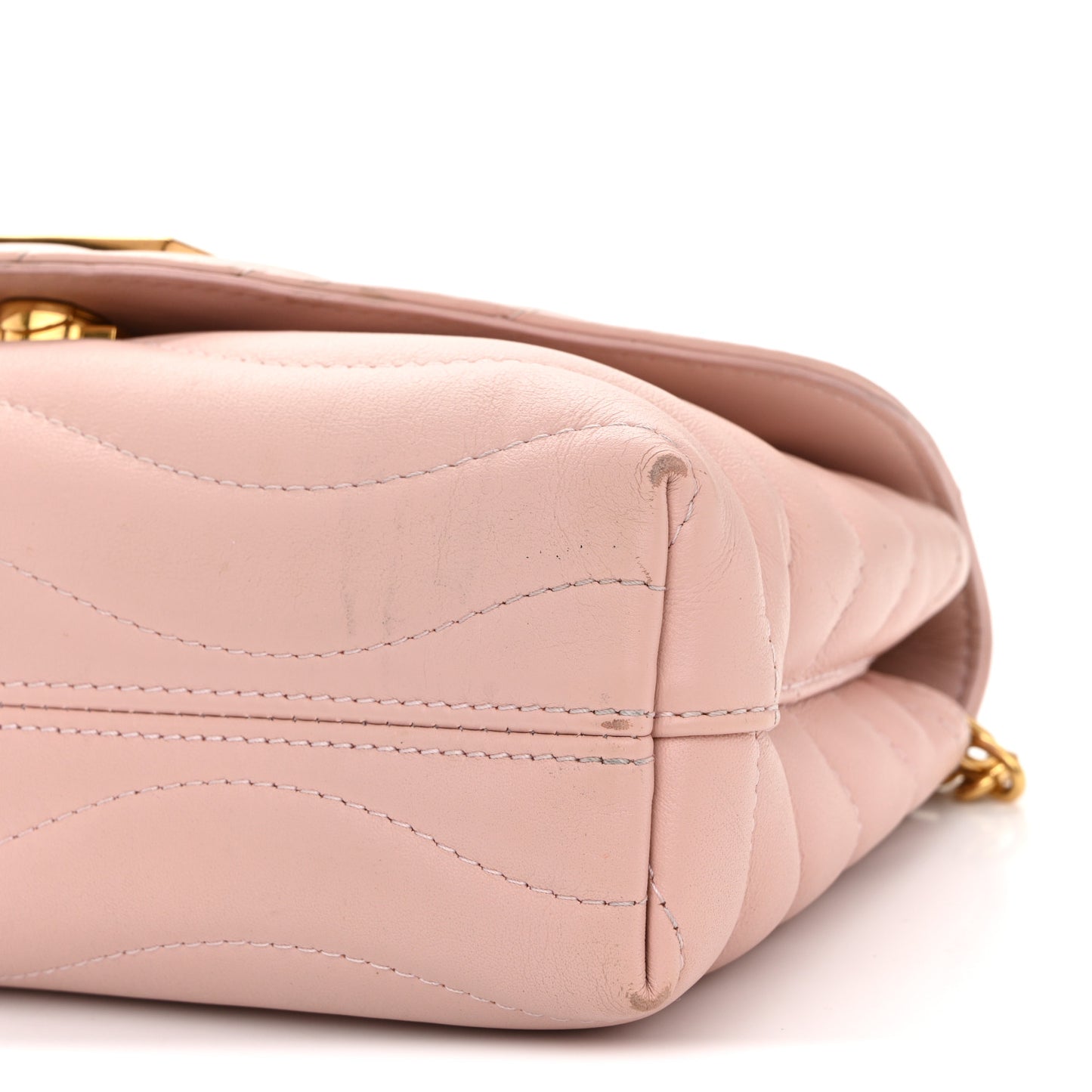 Calfskin New Wave Chain MM NM Rose Ballerine
