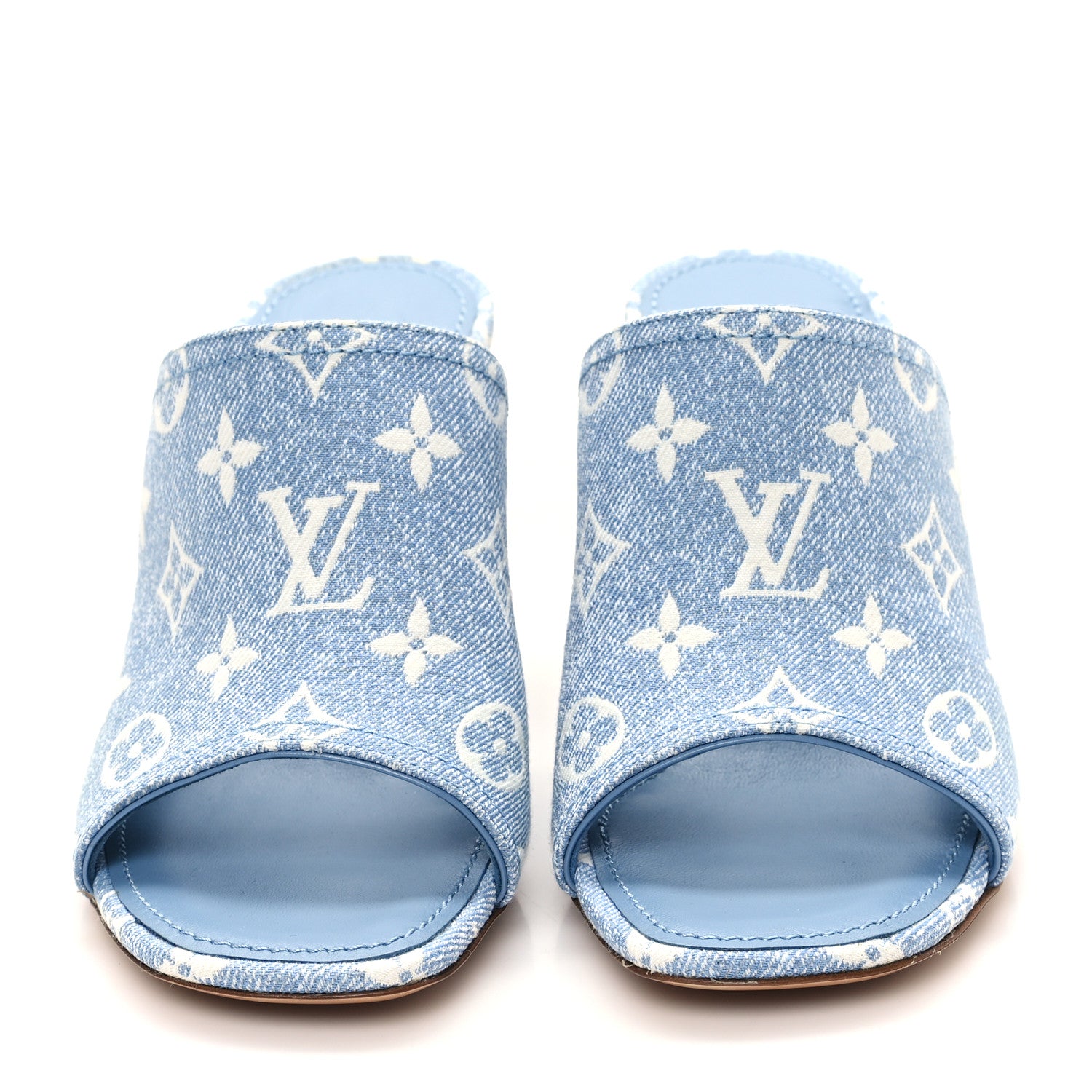 Louis Vuitton Denim Monogram Silhouette Mules 37 Blue 2 of 9