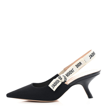 Christian Dior Technical Canvas Ribbon J Adior Slingback 65mm Pumps 37 Black 1 of 8