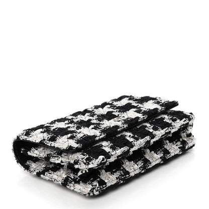 Chanel Tweed Quilted Wallet On Chain WOC Black Ecru White 3 of 4