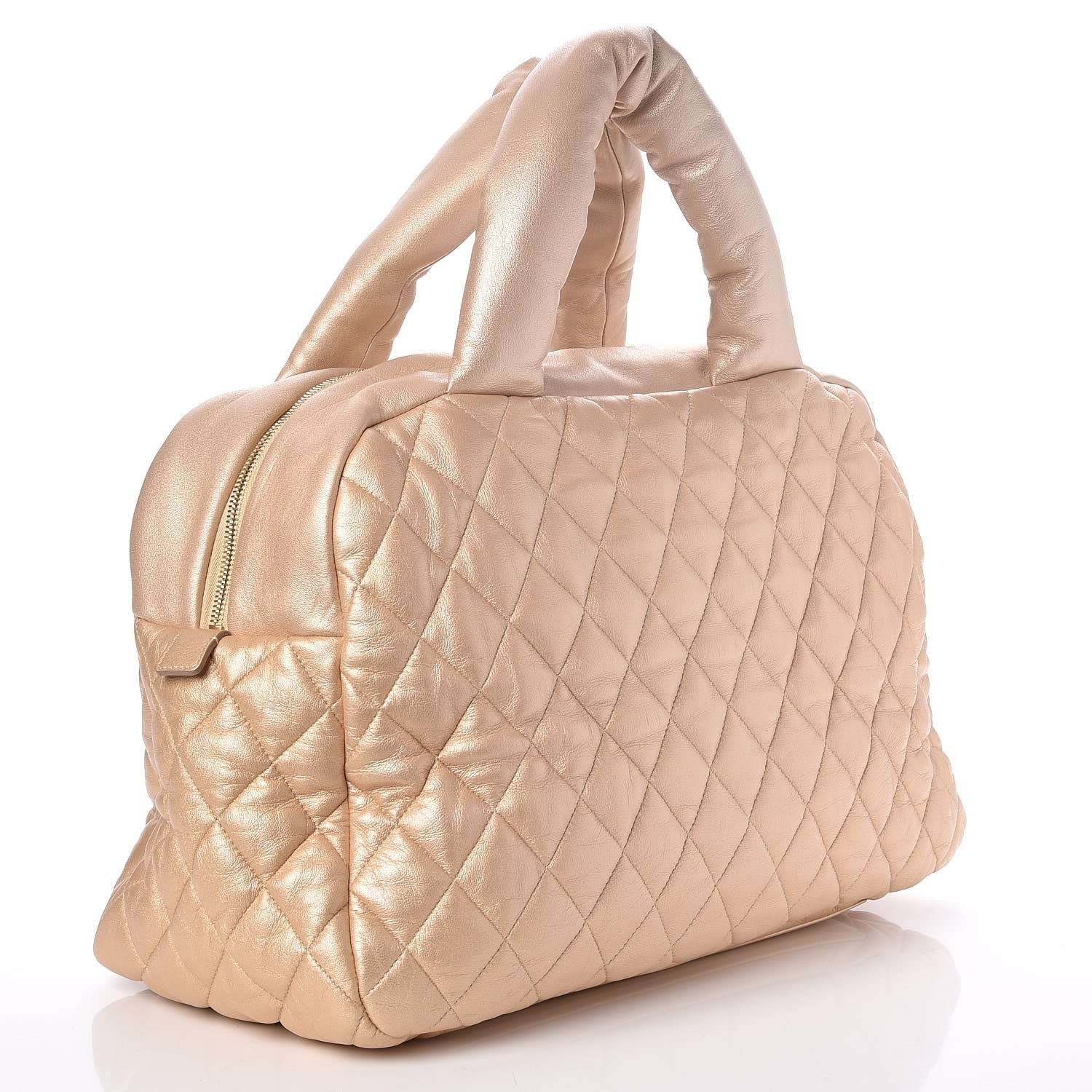 Chanel Lambskin COCO Cocoon Bowler Light Gold 3 of 7