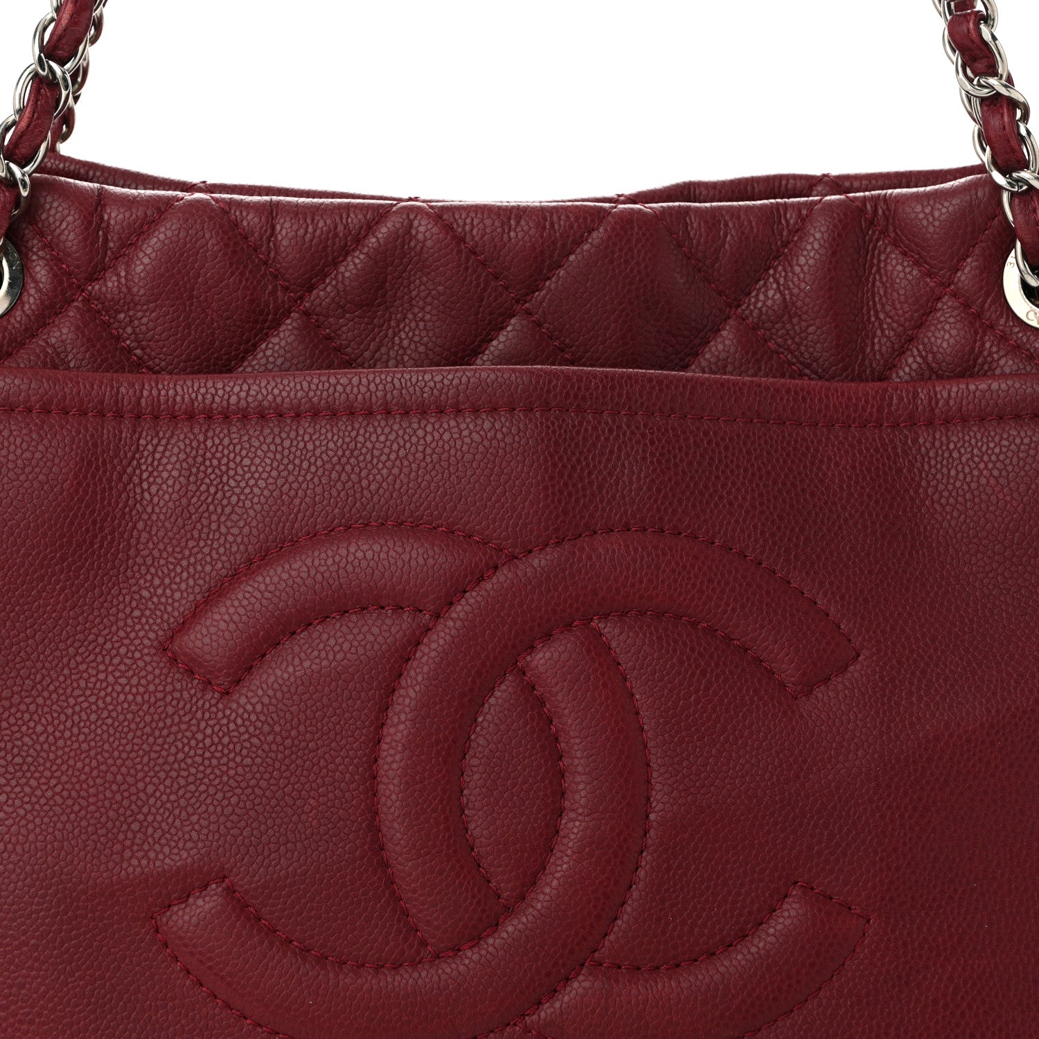 Chanel Caviar Quilted Large Timeless CC Soft Tote Dark Red 8 of 10