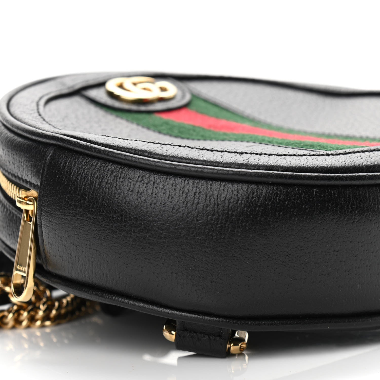 Gucci Grained Calfskin Web Mini Ophidia Round Backpack Black 9 of 11