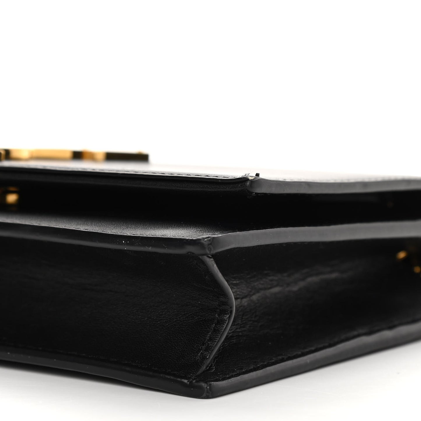 Smooth Calfskin Classic Monogram Kate Tassel Chain Wallet Black