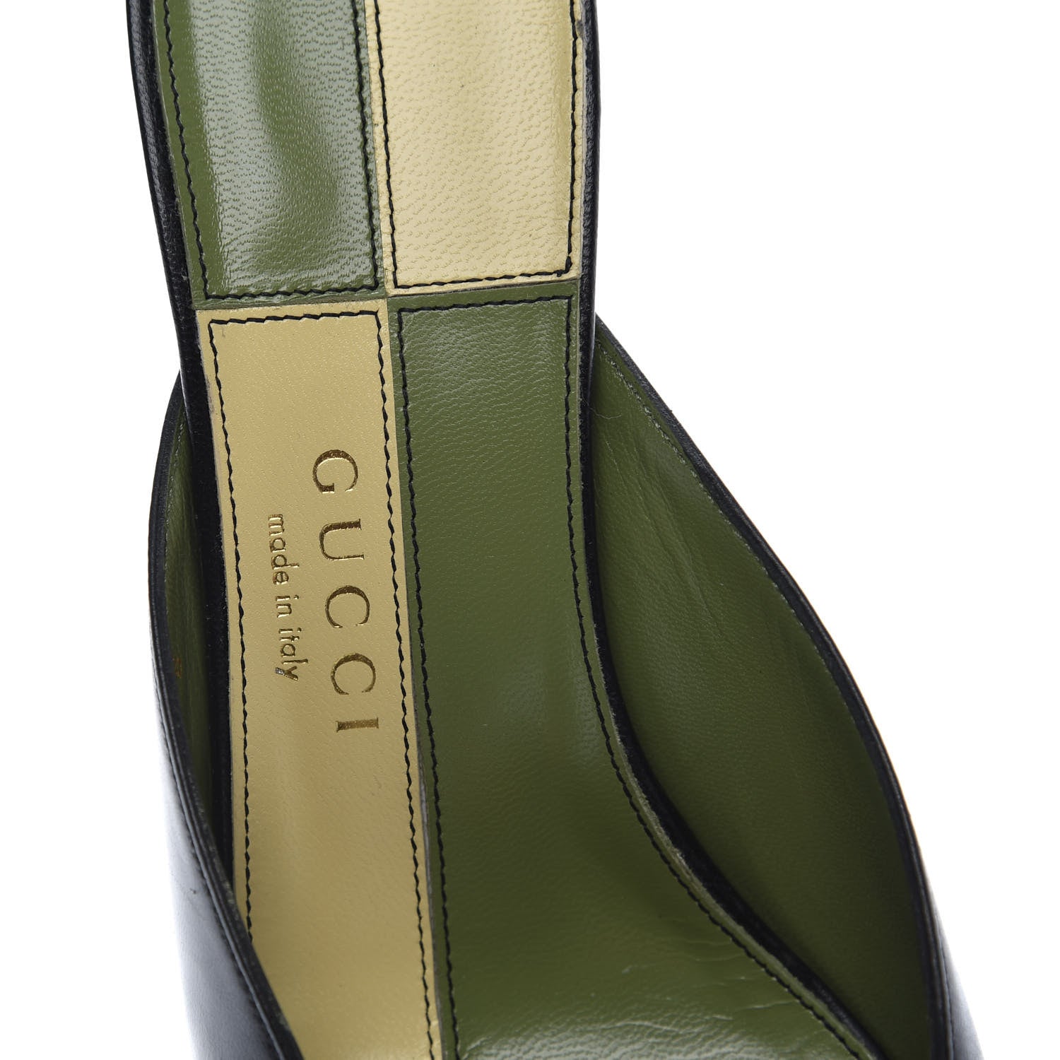 Gucci Malaga Kid Half Moon GG Square Toe Slide Sandals 35.5 Black 6 of 9
