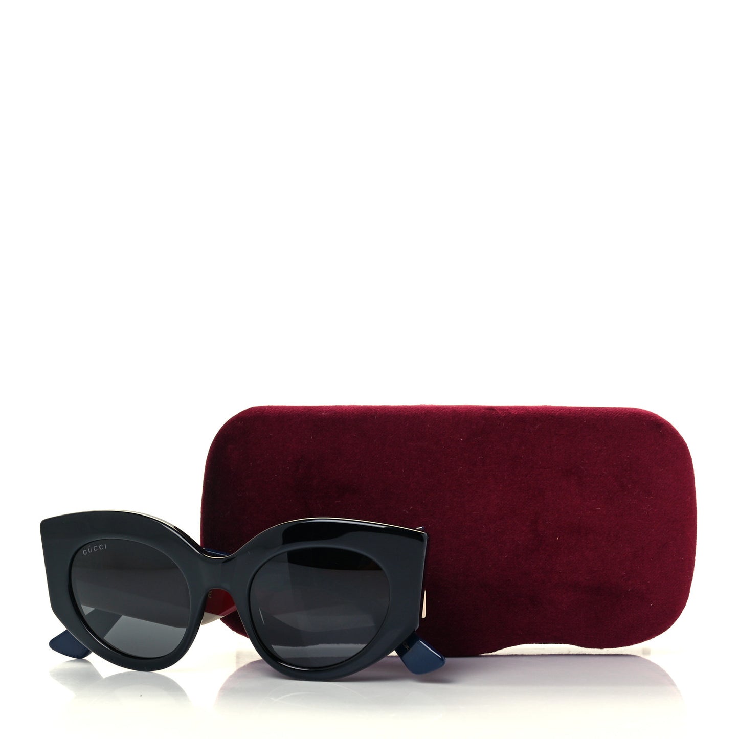 Acetate Oversized Rectangle Frame Web Sunglasses GG 0275/S Black