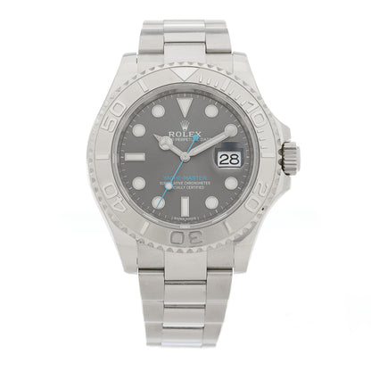 Rolex Stainless Steel Platinum 40mm Oyster Perpetual Date Yacht-Master Watch Slate 116622 1 of 5