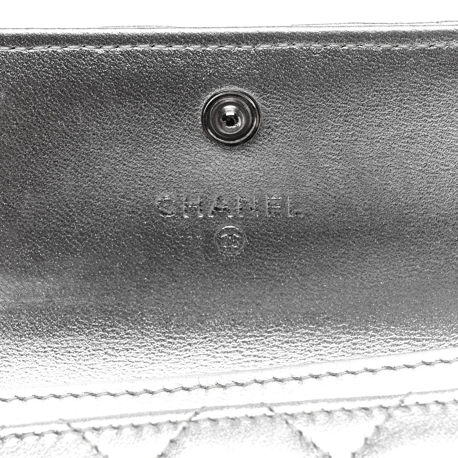 Chanel Metallic Lambskin Quilted Flap Card Holder Gold 6 of 11