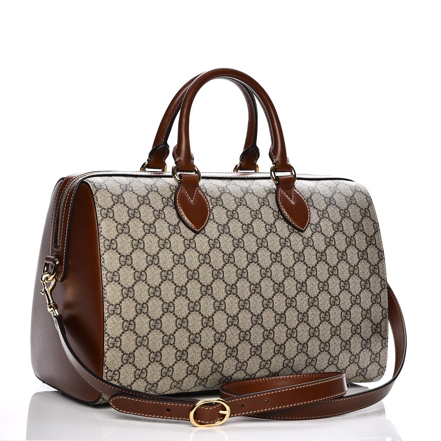 GG Supreme Monogram Medium Boston Beige Cuir