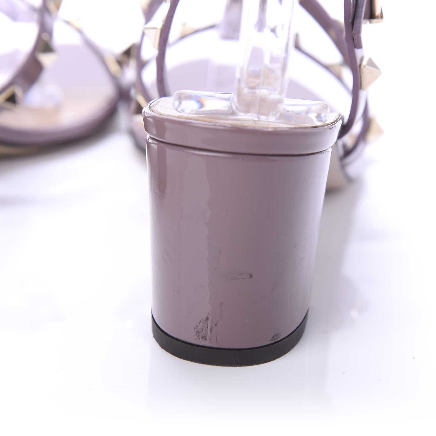Valentino Garavani Patent Rockstud 60mm City Sandals 37.5 Dark Mauve 5 of 9