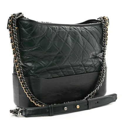 Chanel Aged Calfskin Quilted Medium Gabrielle Hobo Dark Green 3 of 14