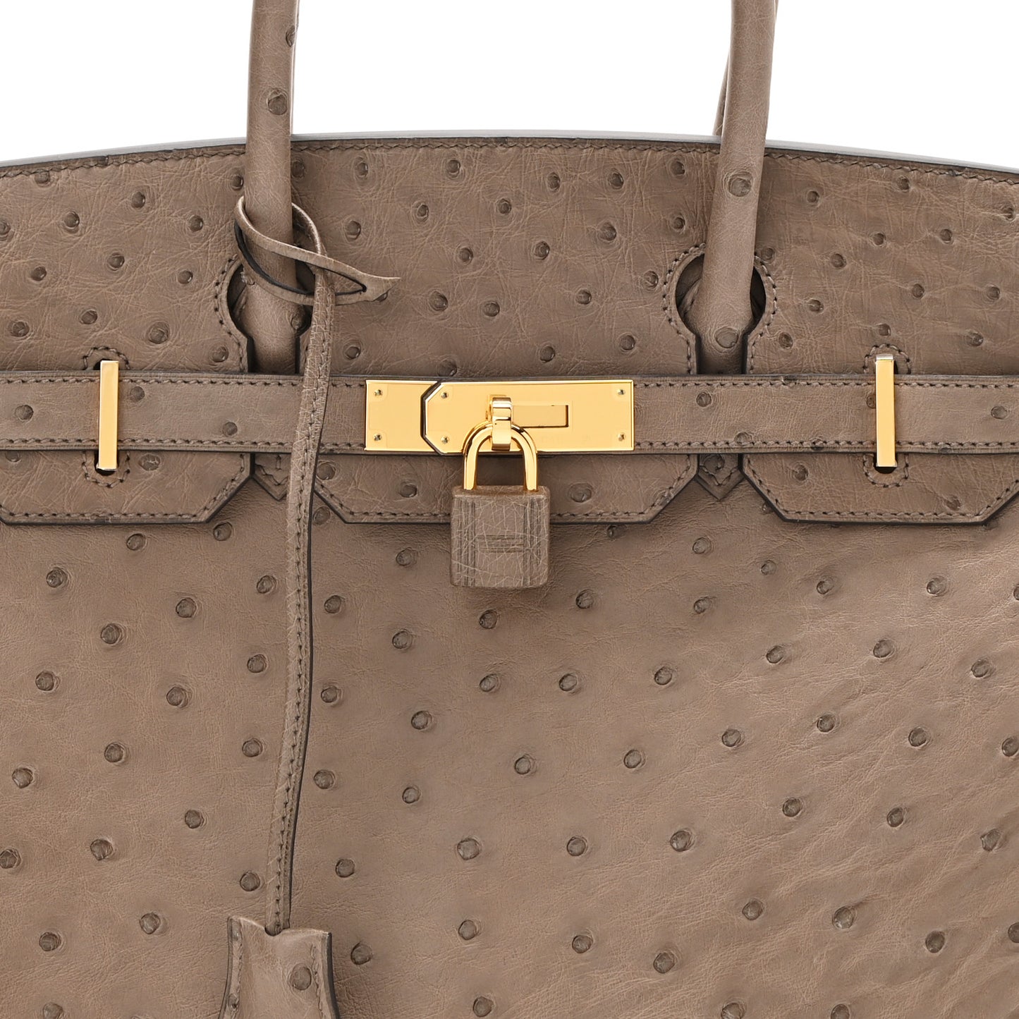 Ostrich Birkin 30 Gris Asphalte