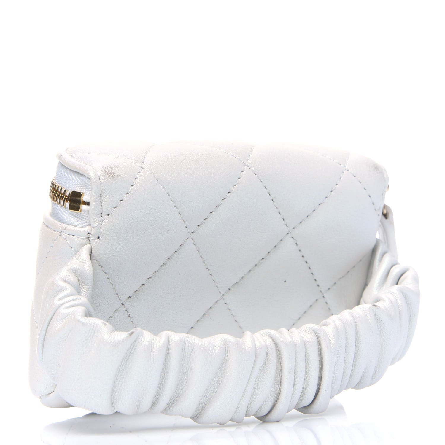 Chanel Iridescent Lambskin Quilted Arm Coin Purse Ivory 2 of 5