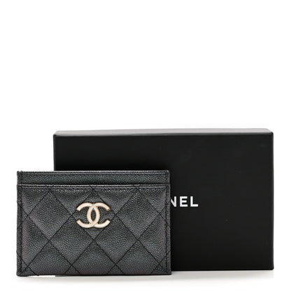 Chanel Iridescent Caviar Quilted Card Holder Black 9 of 9