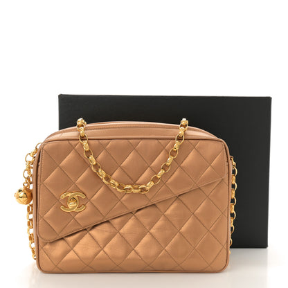 Chanel Metallic Lambskin Quilted Tassel Camera Case Gold 12 of 12