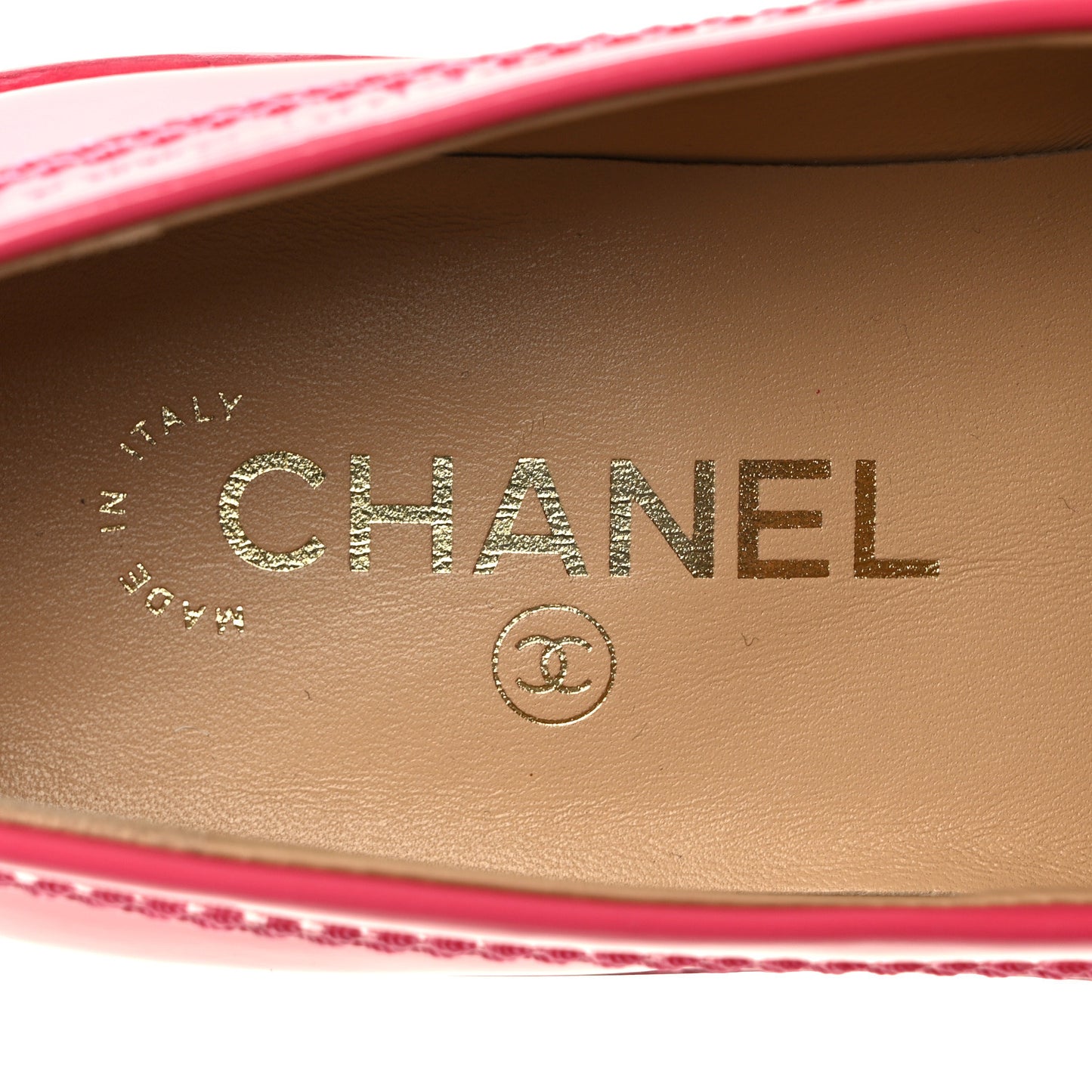 Patent Calfskin Logo Loafers 37 Pink