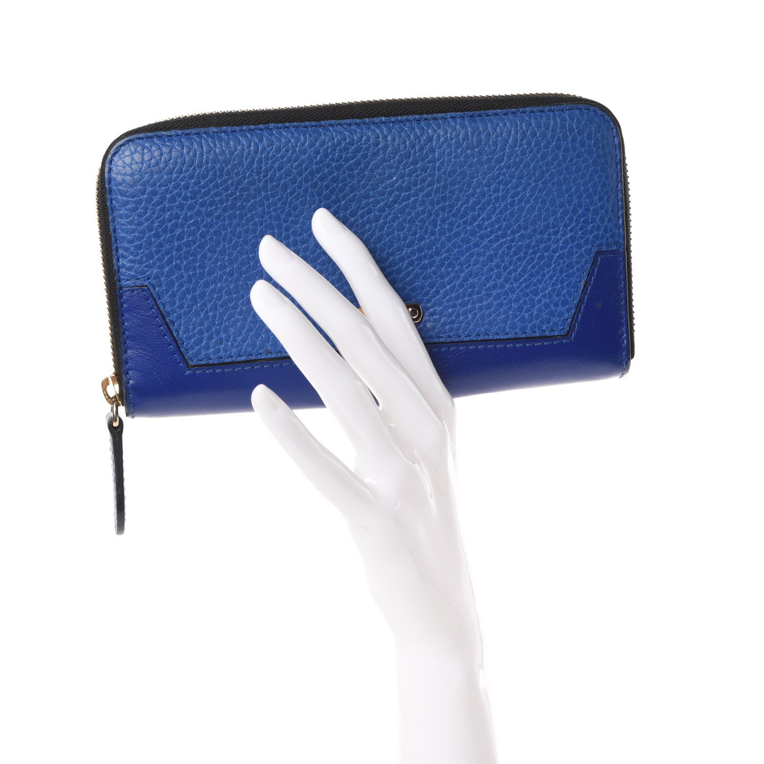 Burberry Calfskin Ziggy Zip Around Wallet Brilliant Blue 2 of 10
