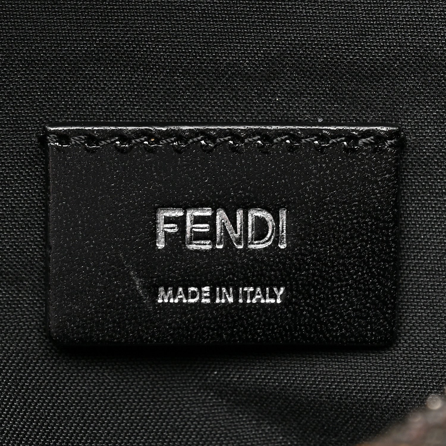 Fendi Shiny Glazed Fabric Vitello Cover FF 1974 Logo Belt Bag Black 6 of 11