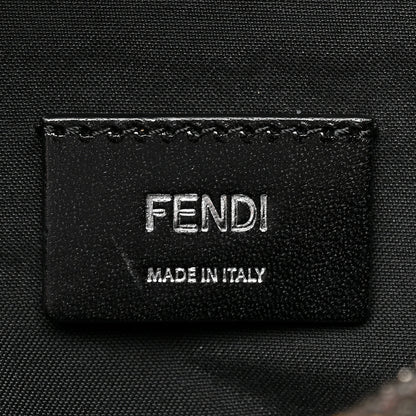 Fendi Shiny Glazed Fabric Vitello Cover FF 1974 Logo Belt Bag Black 6 of 11