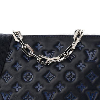 Louis Vuitton Lambskin Embossed Monogram Coussin PM Navy 5 of 12