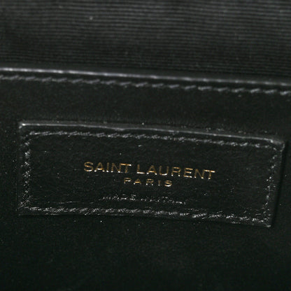 Saint Laurent Grain de Poudre Quilted 80's Vanity Bag Dark Beige 6 of 10