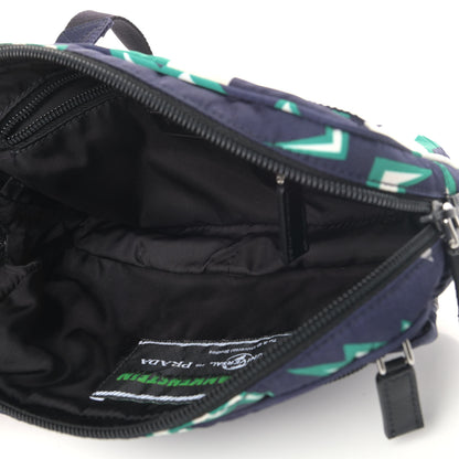 Prada X UNIVERSAL STUDIOS Tessuto Nylon Thunder Frankenstein Belt Bag Blu Smeraldo 5 of 9