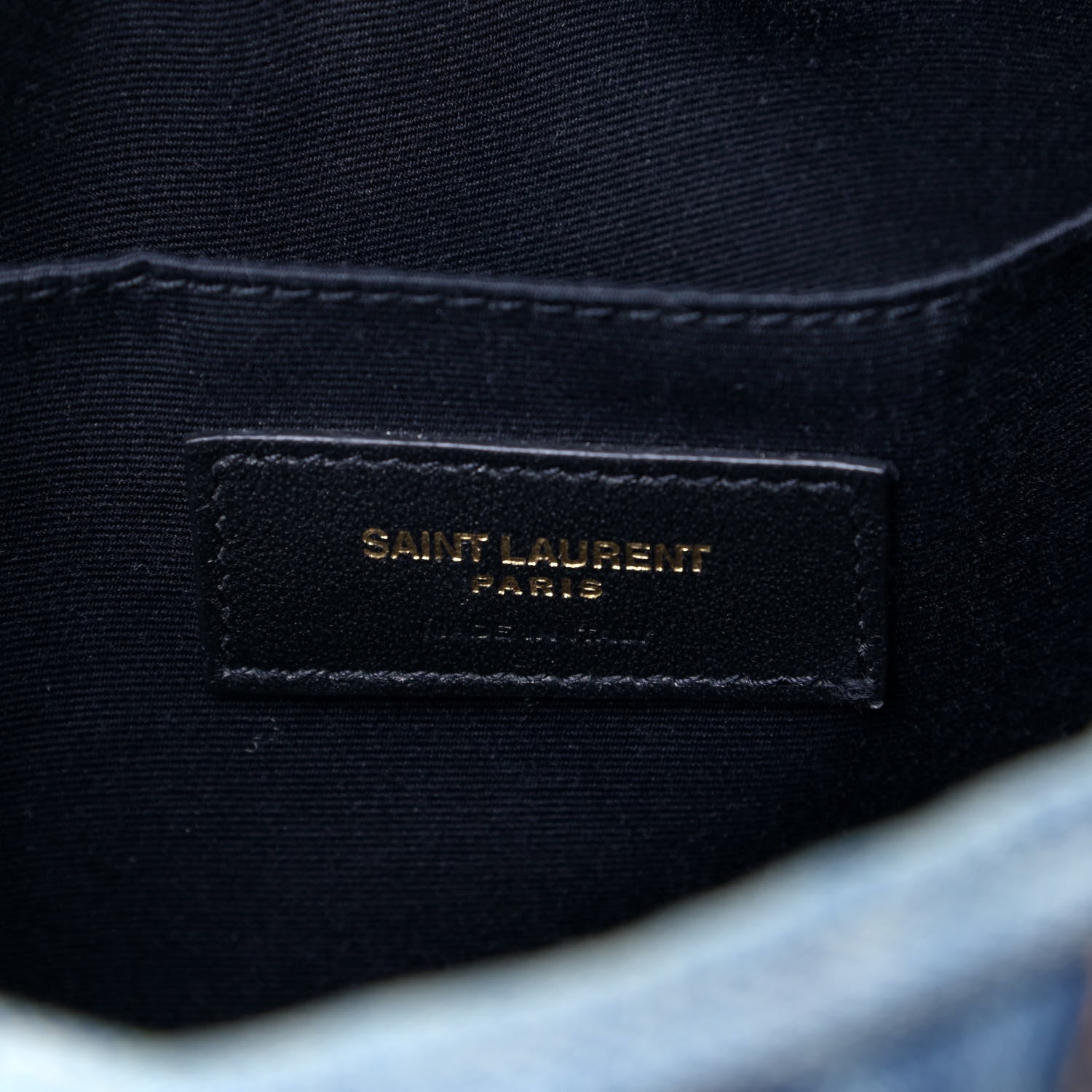 Saint Laurent Denim Matelasse Quilted Summer Embroidered Classic Monogram Camera Bag Blue 5 of 5