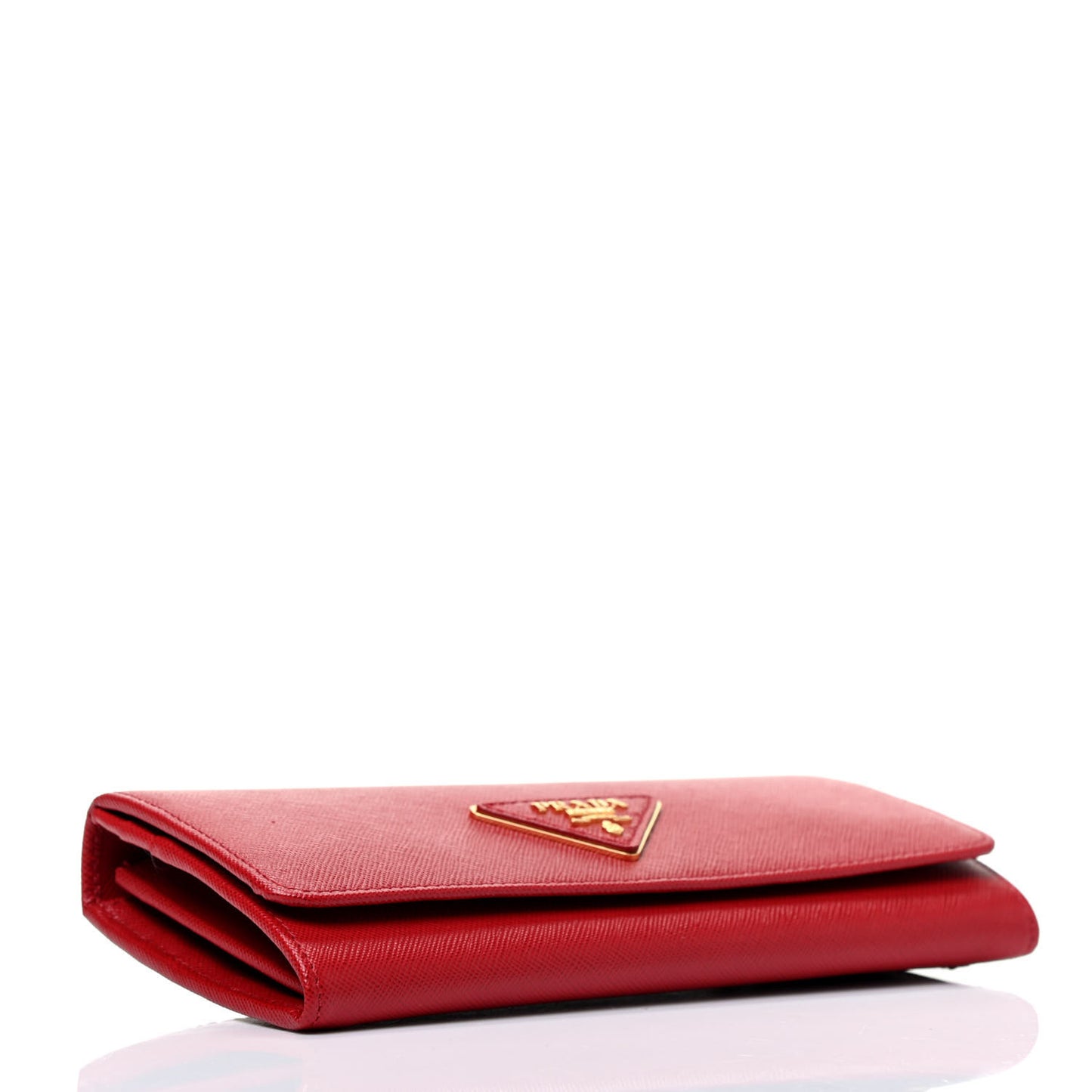 Saffiano Triangle Continental Flap Wallet Fuoco