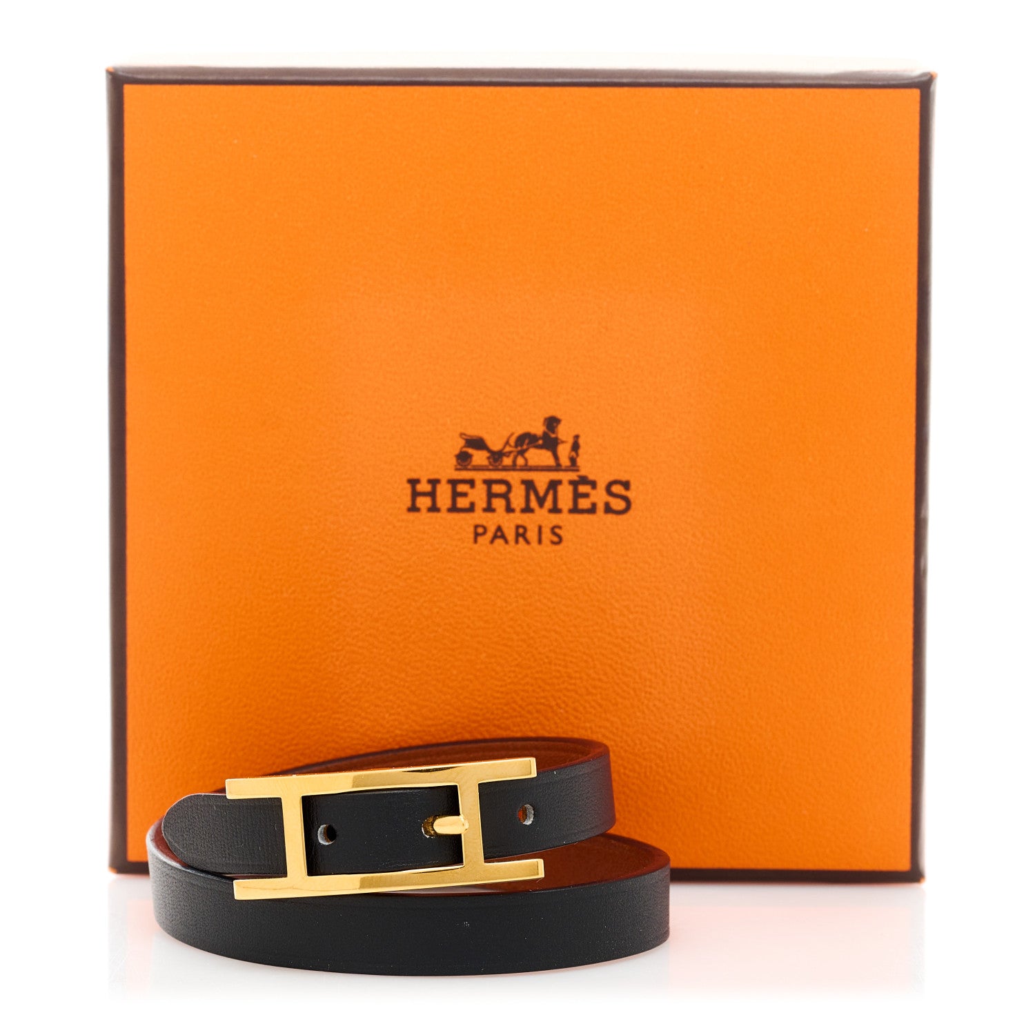 Hermes Swift Behapi Double Tour Bracelet T1 Black 4 of 4
