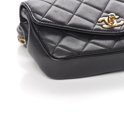 Chanel Calfskin Quilted Flap Waist Bag Black 8 of 11