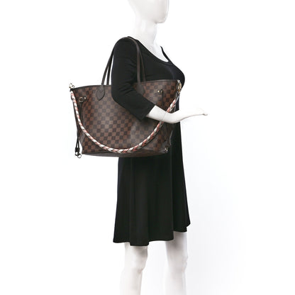 Louis Vuitton Damier Ebene Braided Neverfull MM Pink 3 of 9