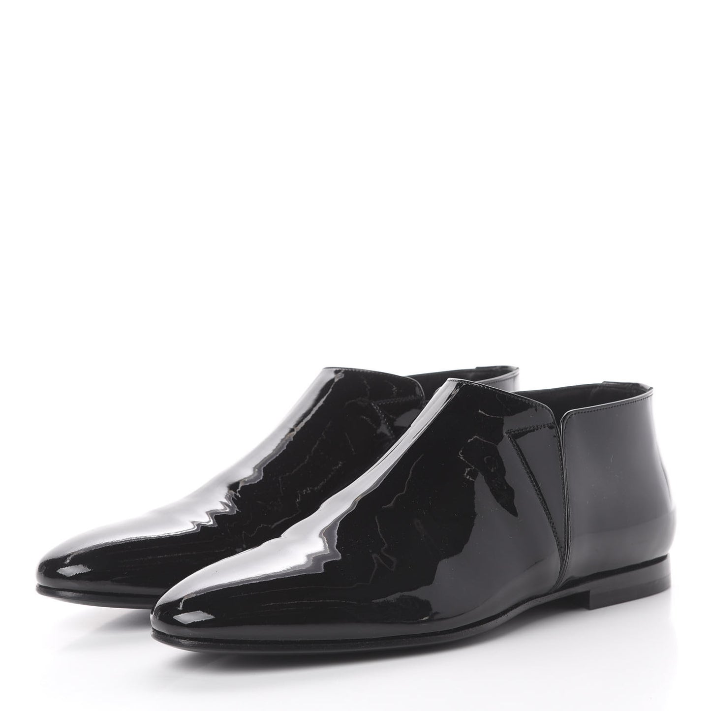 Patent Ankle Boots 40 Black