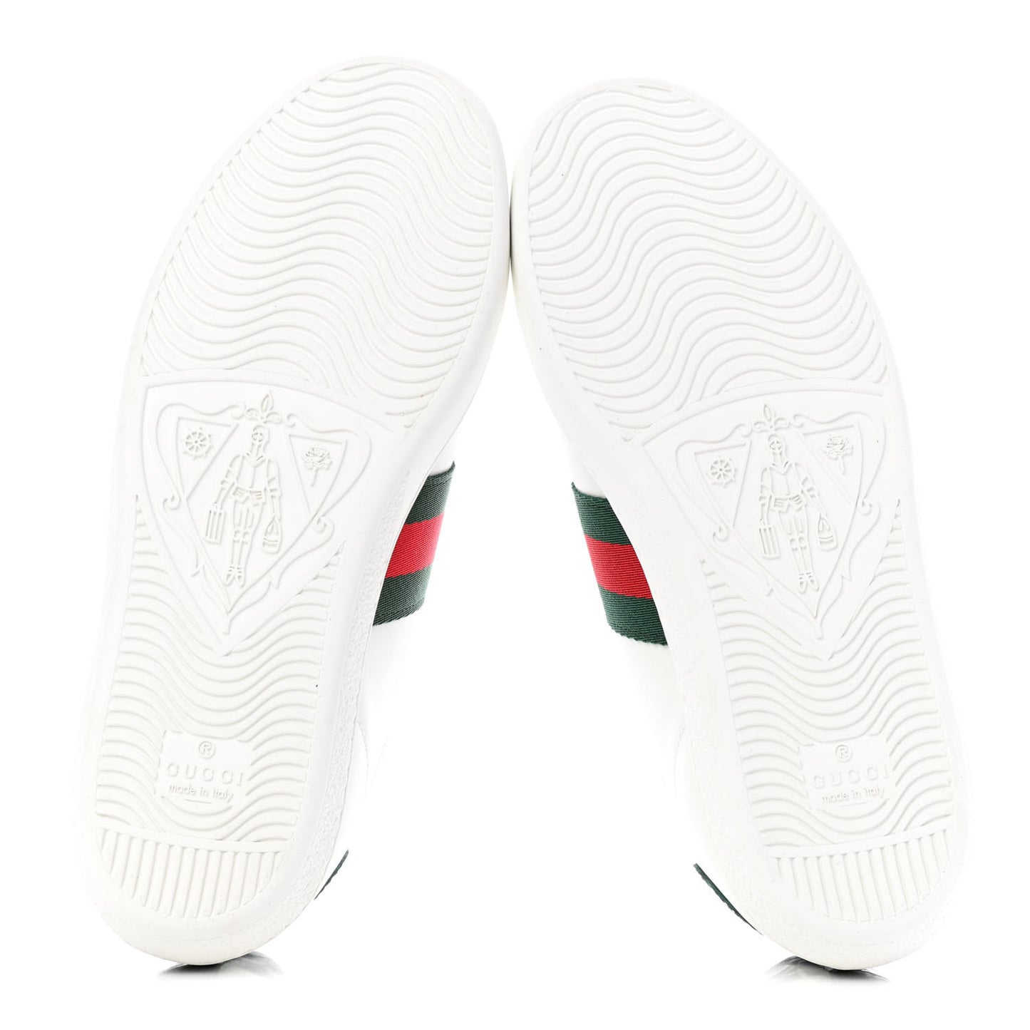 Calfskin Crocodile Web Womens Ace Sneakers 36 White Green