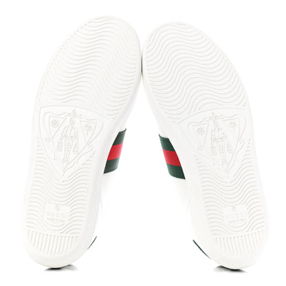 Gucci Calfskin Crocodile Web Womens Ace Sneakers 36 White Green 4 of 5