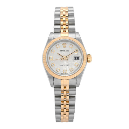 Rolex Stainless Steel 18K Yellow Gold Diamond 26mm Oyster Perpetual Datejust Watch Silver Jubilee 79173 1 of 5